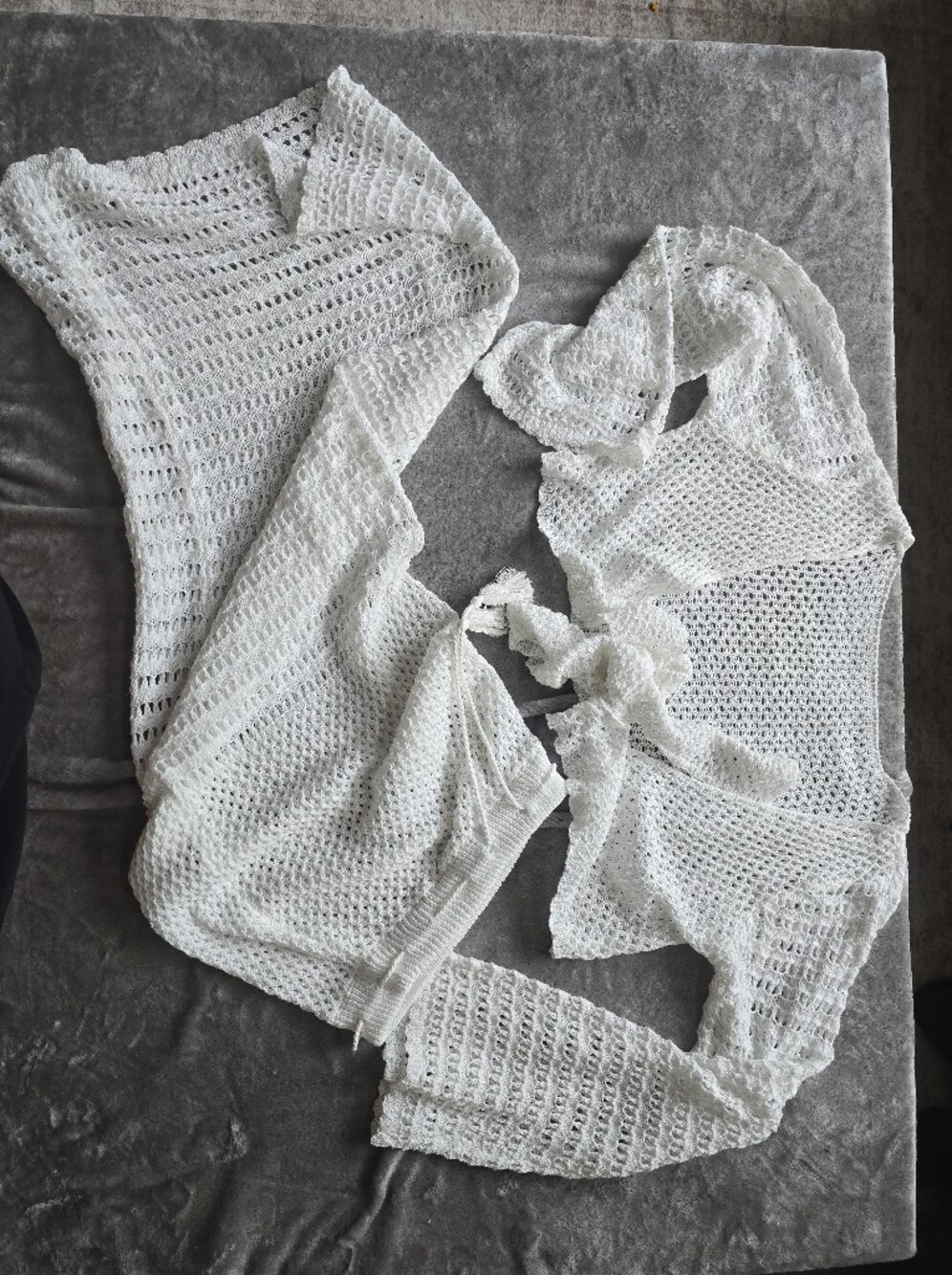 ASOS White Open-Knit Tie-Front Sweater & Skirt